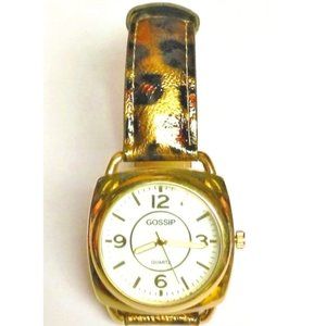 GOSSIP - COFFEE BROWN Leopard Designer Wrist Watch